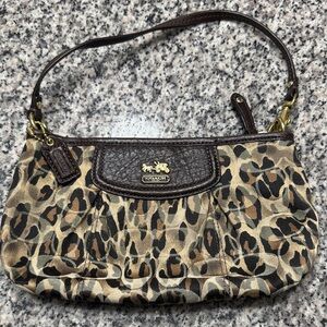 Coach Brown Leopard Print Shoulder Bag